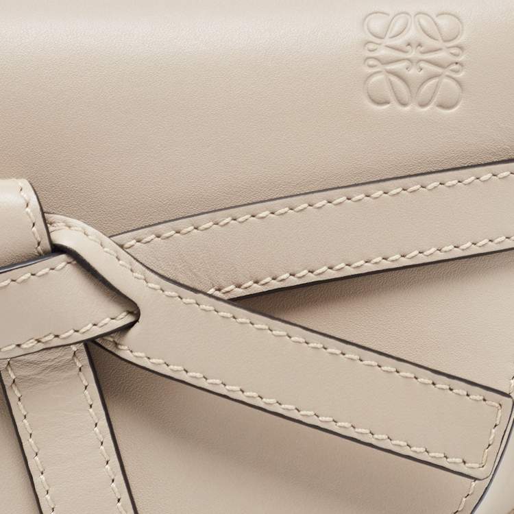 Pre Owned Loewe Grey Leather Mini Gate Belt Bag