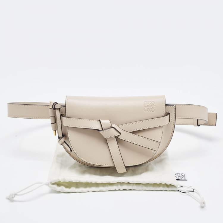 Pre Owned Loewe Grey Leather Mini Gate Belt Bag
