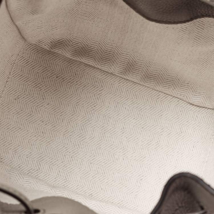 Pre Owned Loewe Olive Green Leather Mini Hammock Drawstring Bag
