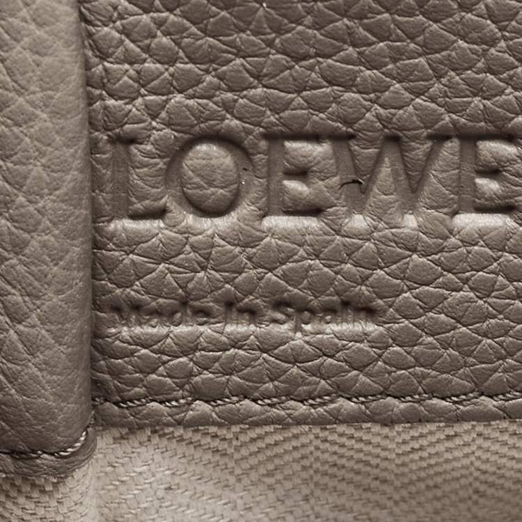 Pre Owned Loewe Olive Green Leather Mini Hammock Drawstring Bag