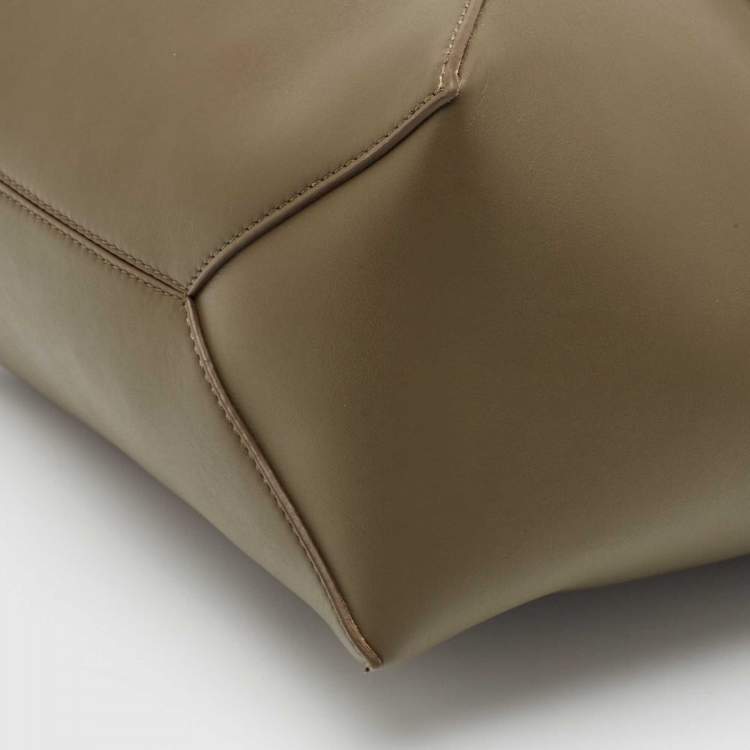 Pre Owned Loewe Green Leather Medium Puzzle Fold Tote