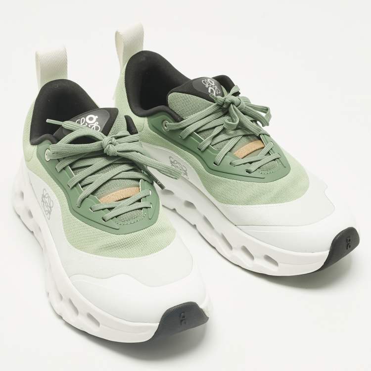 Pre Owned Loewe x On Green/White Fabric Cloudtilt 2 Sneakers Size 39