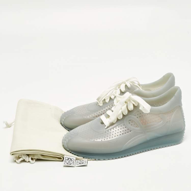 Pre Owned Loewe Flow Runner Size 38 Transparent Rubber Lace Up Sneakers