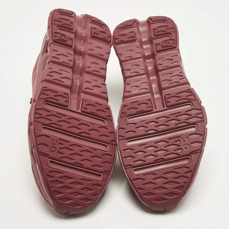 Pre Owned Loewe x On Cloudtilt Size 39 Burgundy Knit Fabric Low Top Sneakers