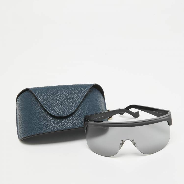 Pre Owned Loewe Black/Grey D Frame Mask Shield Sunglasses