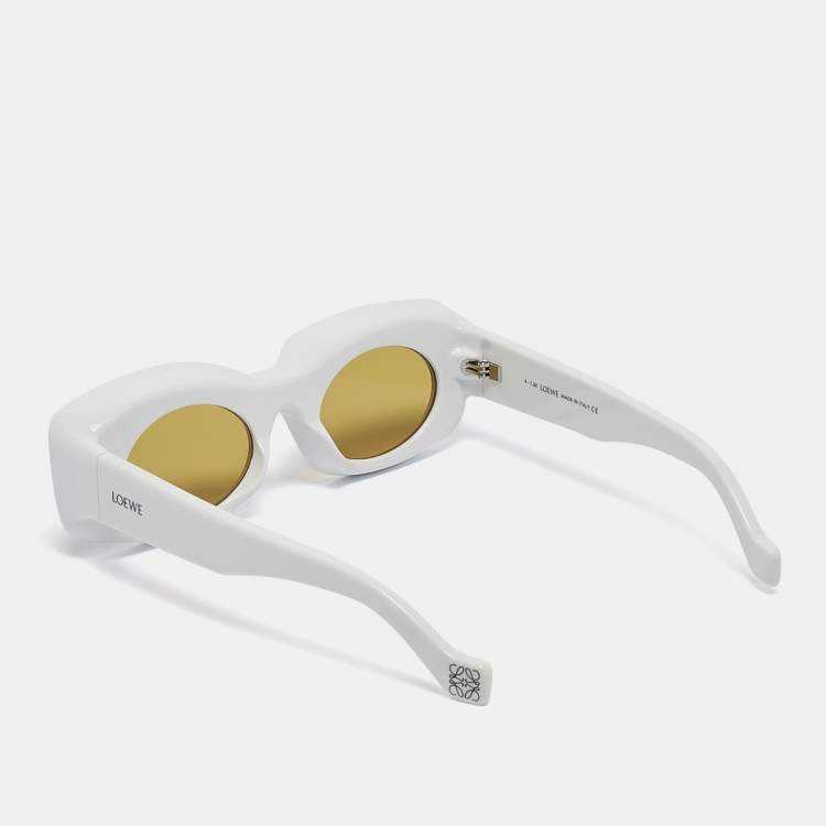 Pre Owned Loewe Black/White LW400331 Paula's Ibiza Oval Sunglasses