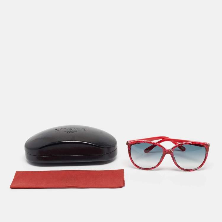 Pre Owned Loewe Multicolor Gradient SLW810 Cat Eye Sunglasses