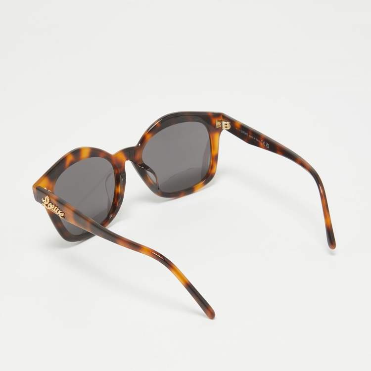 Pre Owned Loewe Havana LW40079U Curvy Square Sunglasses 