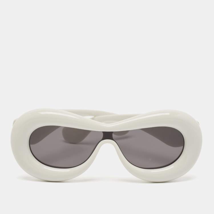 Pre Owned Loewe Light Grey LW400991 Inflated Round Sunglasses