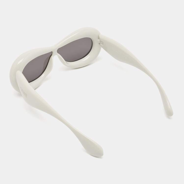 Pre Owned Loewe Light Grey LW400991 Inflated Round Sunglasses