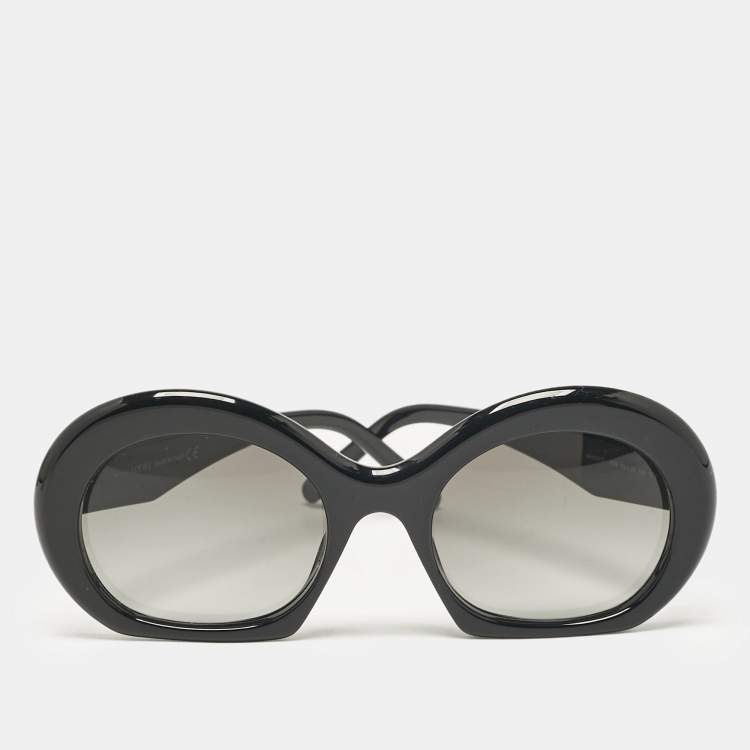 Pre Owned Loewe Black/Grey Gradient LW40077I Oval Sunglasses