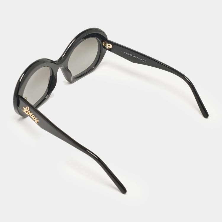Pre Owned Loewe Black/Grey Gradient LW40077I Oval Sunglasses