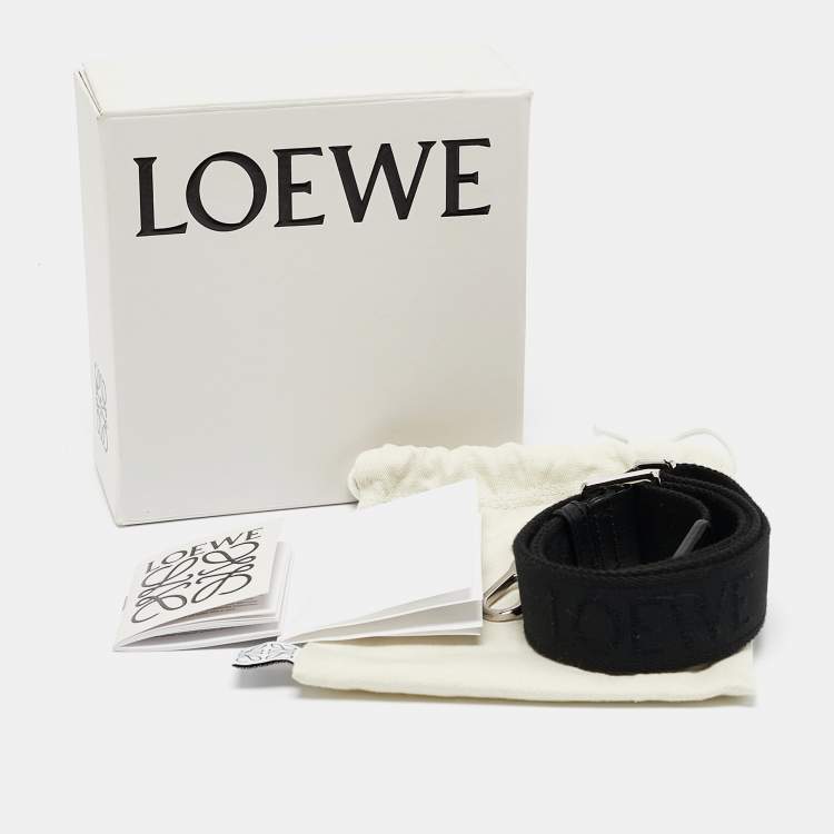 Pre Owned Loewe Black Canvas and Leather Webbing Adjustable Bag Strap