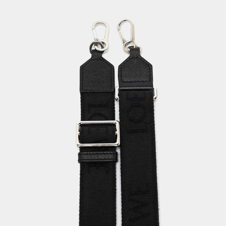 Pre Owned Loewe Black Canvas and Leather Webbing Adjustable Bag Strap