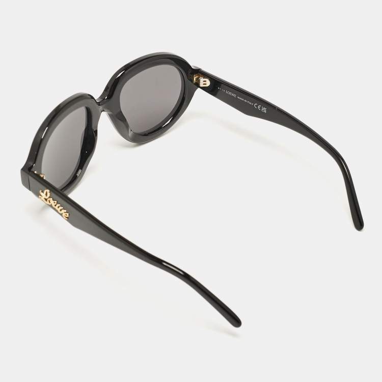 Pre Owned Loewe Black LW40105l Frame Oval Sunglasses