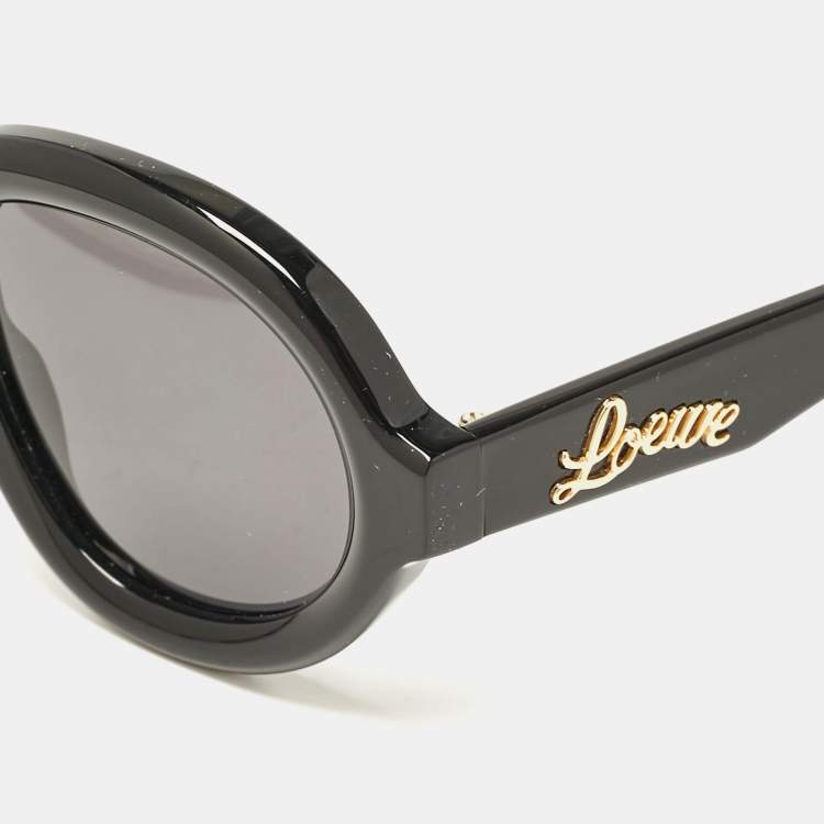 Pre Owned Loewe Black LW40105l Frame Oval Sunglasses
