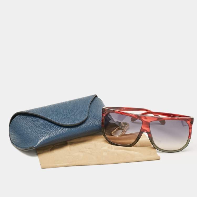 Pre Owned Loewe Red/Black Gradient LW400011 Oversized Sunglasses
