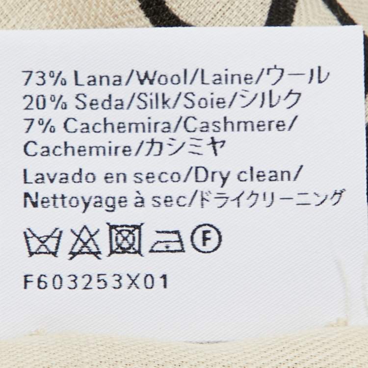Pre Owned Loewe Cream Anagram Wool Silk Scarf