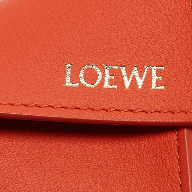 Pre Owned Loewe Orange Leather Puzzle Fold Charm
