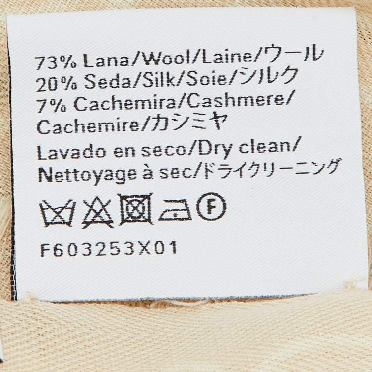 Pre Owned Loewe Beige Anagram Wool & Silk Scarf