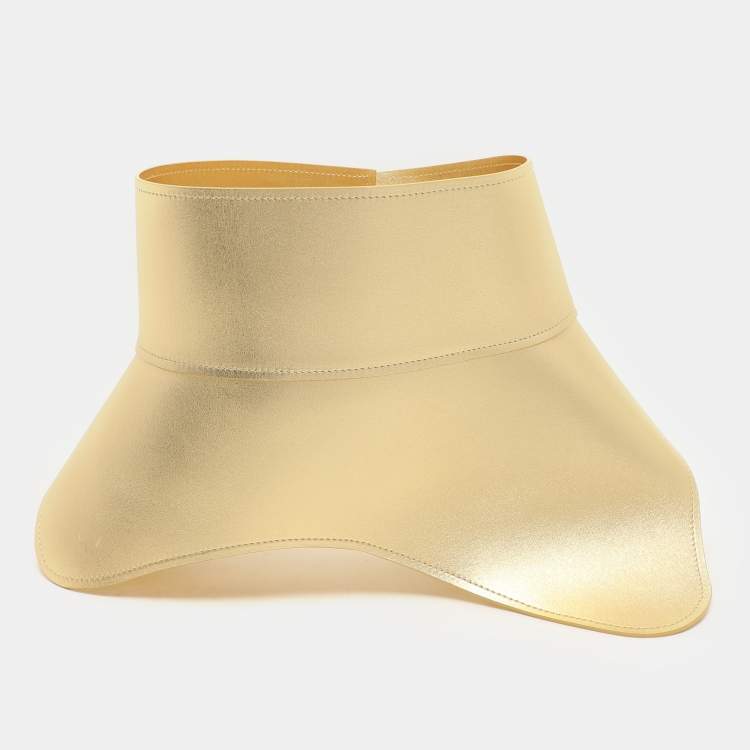 Pre Owned Loewe Gold Leather Obi Corset Belt S