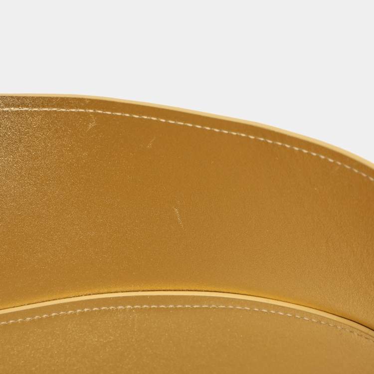 Pre Owned Loewe Gold Leather Obi Corset Belt S