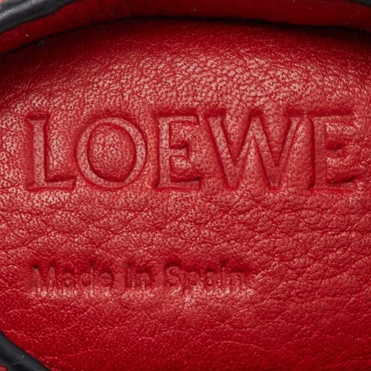 Pre Owned Loewe Red Leather Rabbit Purse Bag Charm