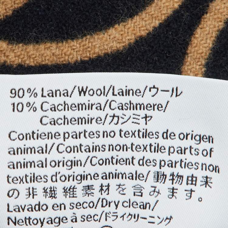 Pre Owned Loewe Beige/Black Anagram Wool & Cashmere Scarf