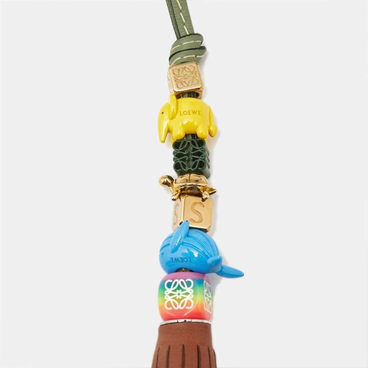 Pre Owned Loewe Multicolor Leather and Beaded Bag Charm