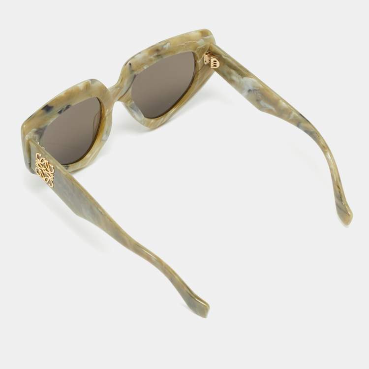 Pre Owned Loewe Green/Grey LW40155I Butterfly Sunglasses