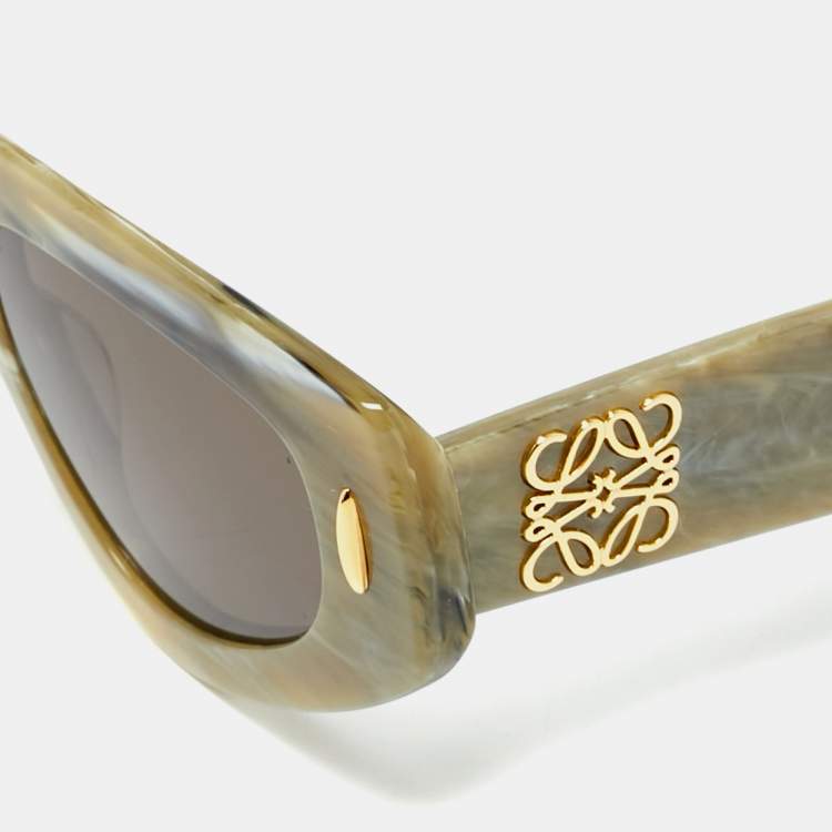 Pre Owned Loewe Green/Grey LW40155I Butterfly Sunglasses