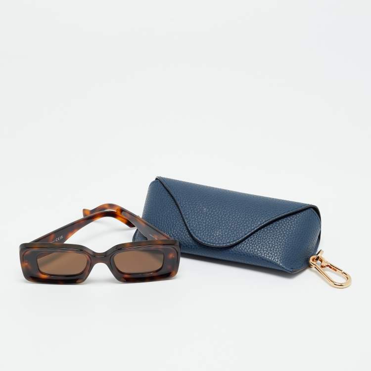 Pre Owned Loewe Tortoise Brown LW40101I Anagram Rectangle Sunglasses