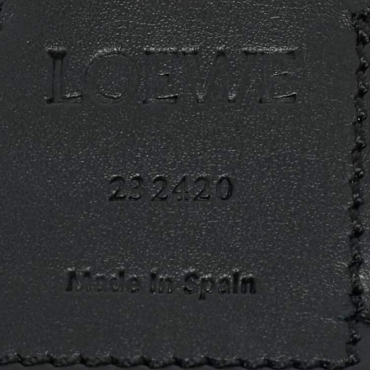 Pre Owned Loewe Buckle Belt Woven Black Leather