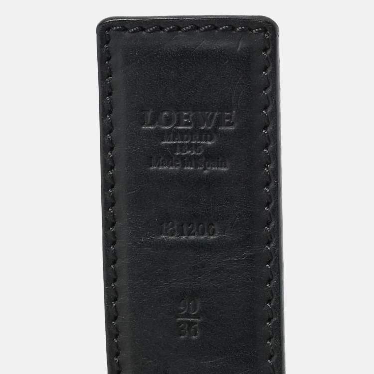 مملوكة مسبقًا Loewe Anagram 90 CM Reversible Buckle Belt Brown/Black Leather