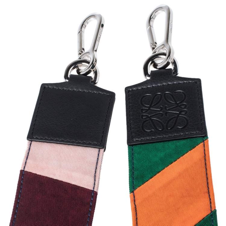 Pre Owned Loewe Multicolor Canvas and Leather Colorblock Bag Strap