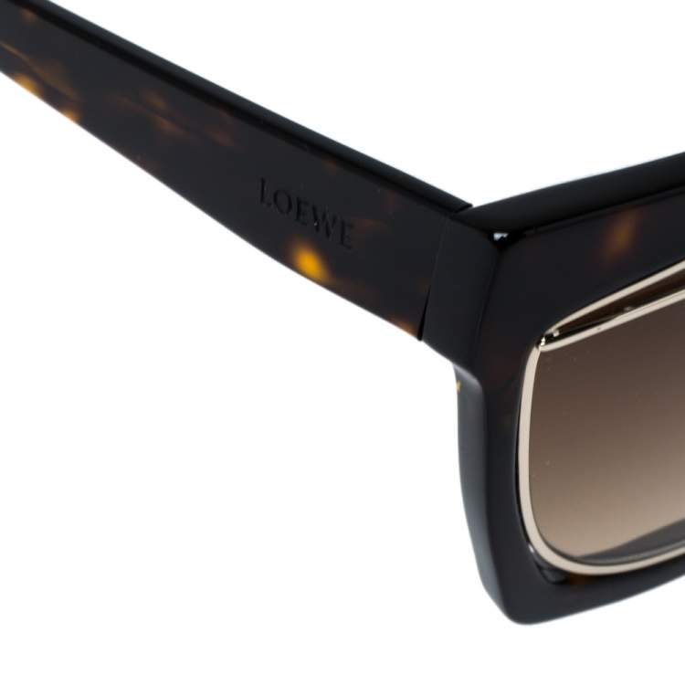 Pre Owned Loewe Brown Havana/ Brown Gradient LW40012I Tyra Masque Sunglasses