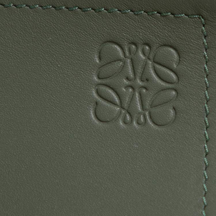 Pre Owned Loewe Pickle Green Leather Obi Waist Belt M