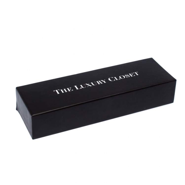 Pre Owned Loewe Blue Acetate and Gold Tone Metal LW40022U Rectangle Sunglasses