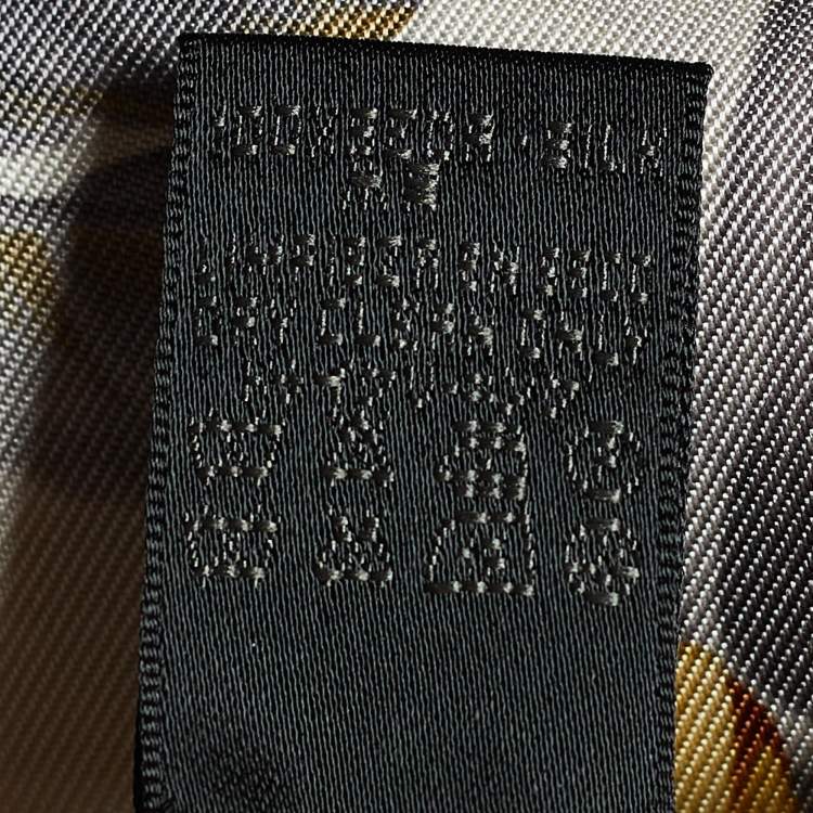 Pre Owned Loewe Cream & Gold Floral Print Silk Scarf