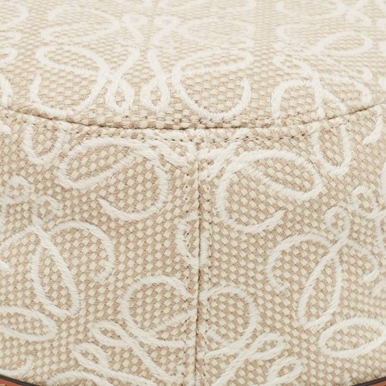 Pre Owned Loewe Beige Anagram Cotton Bucket Hat