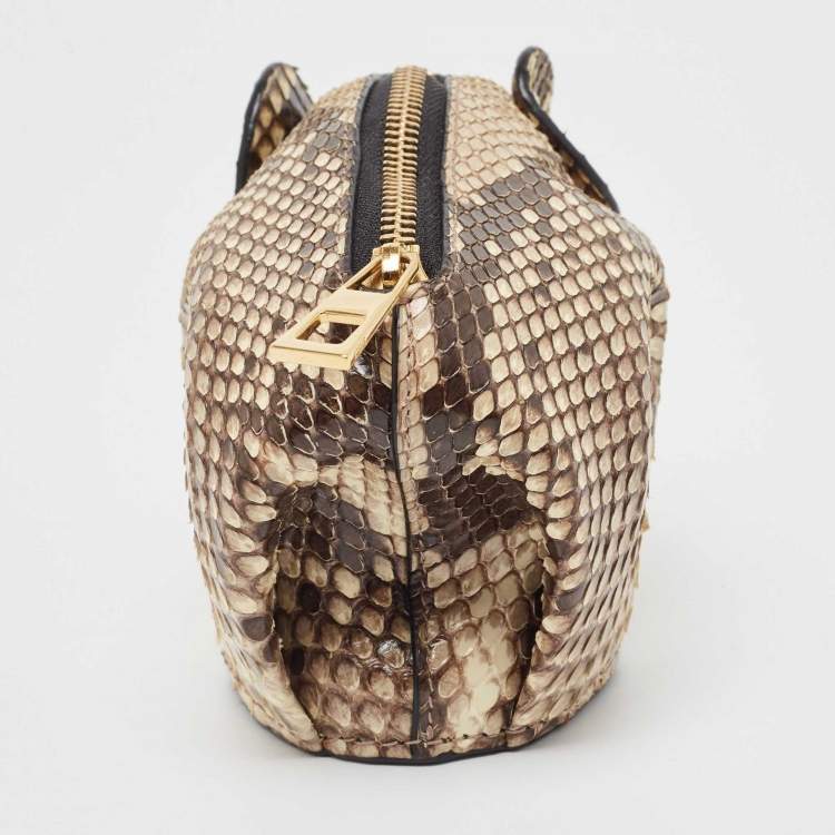 Pre Owned Loewe Beige Python and Leather Elephant Purse Bag Charm
