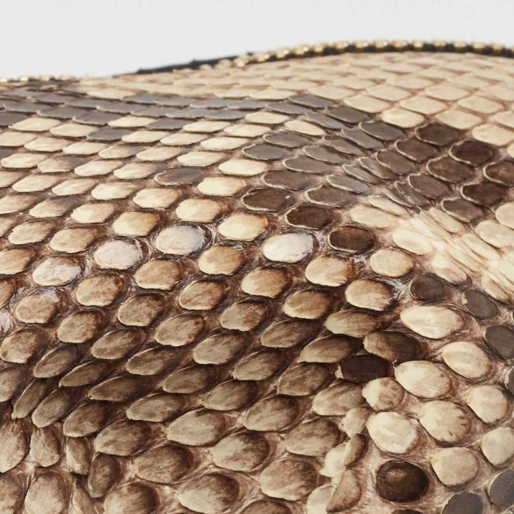Pre Owned Loewe Beige Python and Leather Elephant Purse Bag Charm