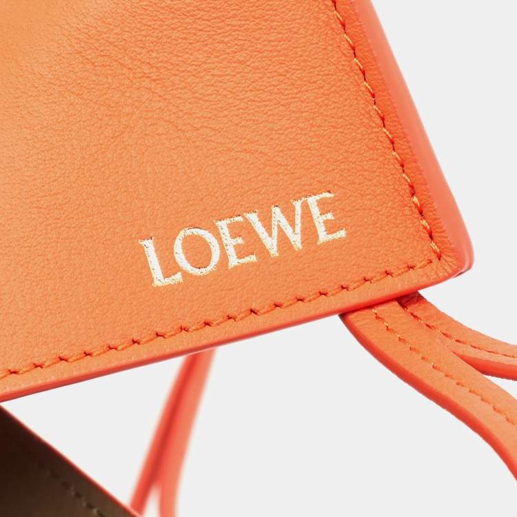 Pre Owned Loewe Orange Leather Puzzle Fold Charm