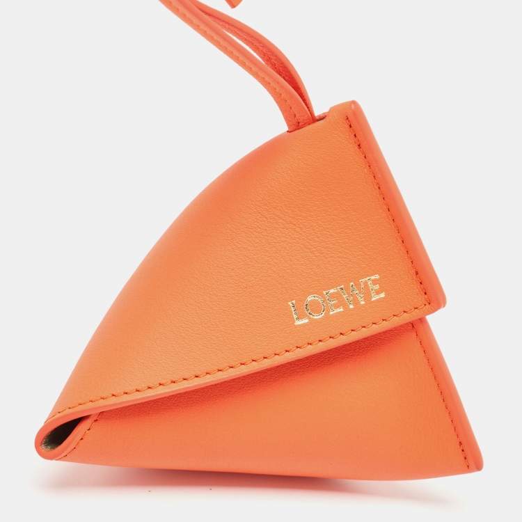 Pre Owned Loewe Orange Leather Puzzle Fold Charm