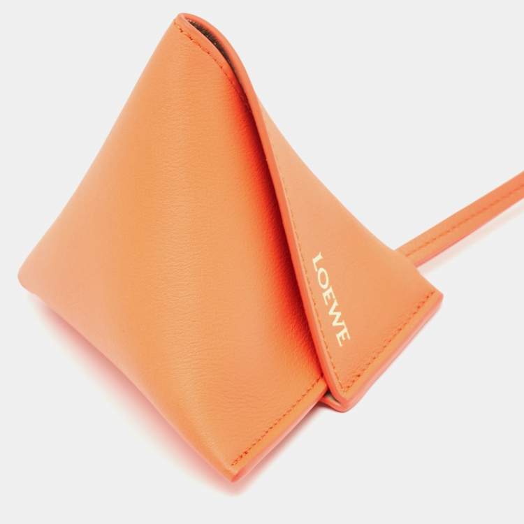Pre Owned Loewe Orange Leather Puzzle Fold Charm