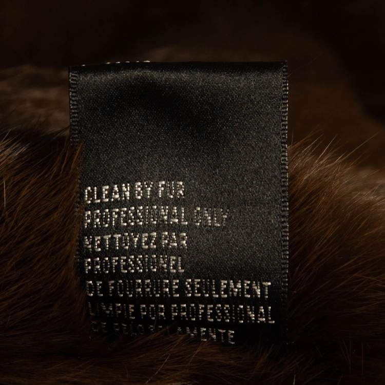 Pre Owned Loewe Brown Leather and Rabbit Fur Belted Jacket M