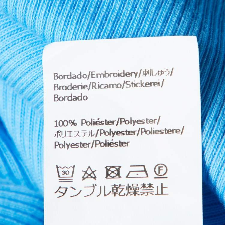 Pre Owned Loewe Blue Cotton Rib Knit Anagram Embroidered Tank Top L 