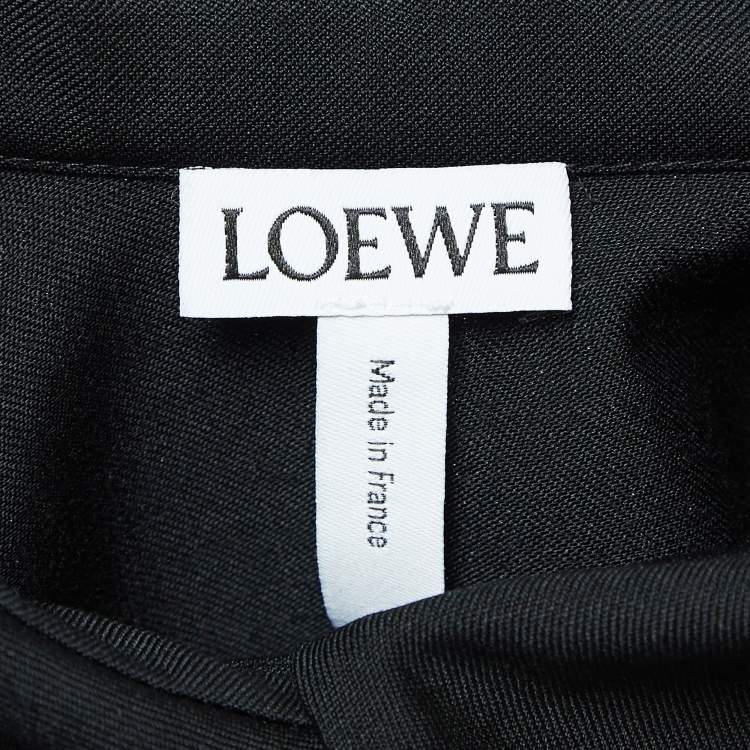 Pre Owned Loewe Black Gabardine Button Front Poncho Top S