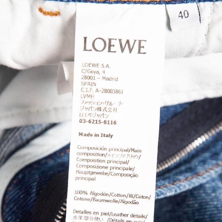 Pre Owned Loewe Blue Denim Anagram Baggy Jeans L Waist 30"