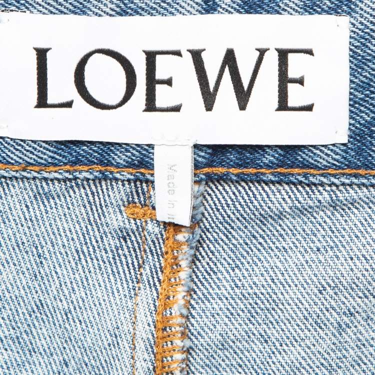 Pre Owned Loewe Blue Denim Anagram Baggy Jeans L Waist 30"